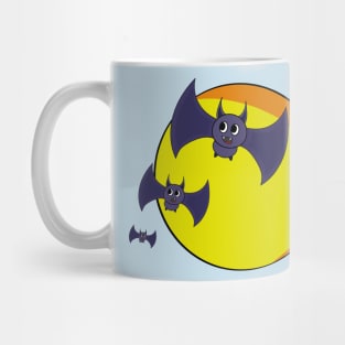 Cute Halloween Bats and a beautiful full moon Mug